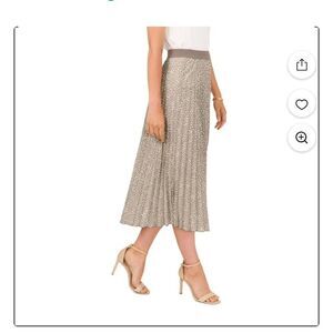 Vince Camuto Gray Pleated Midi Skirt NWT